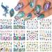 Peacock Nail Sticker Decal Set - 12 Pcs Colorful Blue Purple Leaf Flower Designs for Holiday Nail Art - DIY Nail Decoration for Women and Girls - Buy Online on GoSupps.com
