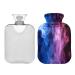 Hot Water Bottle 2L Blue and Purple Winter Hot Water Bottle Soft Plush Cover Hand Feet Warmer for Kids Men Women