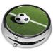 Green Grass Soccer Print Mini Round Pill Box | 3 Compartment Travel Organizer | Portable Pill Case for Home & Office - Buy Online on GoSupps.com
