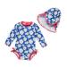 BONVERANO Baby Girls Swimsuit Toddler Bathing Suit Long-Sleeve Zipper One Piece Swimwear with UPF 50+ Sun Protection 9-12 Months Daisy 2