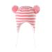 LANGZHEN Toddler Kids Infant Winter Hat Earflap Knit Warm Cap Fleece Lined Beanie for Baby Boys Girls 1-2 Years Pink-Stripe