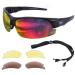 Rapid Eyewear Edge Schwarz Sport Sunglasses with polarized exchange glasses for men and women.Sports glasses with adjustable side arms.Tinted glasses UV protection 400