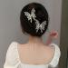 2PCS Medium Hair Claw Clips - Non Slip Butterfly Style Rhinestone Pearl Decor Barrettes for Thin & Thick Hair - Buy Online on GoSupps.com