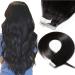 SEGO TAPE in Extensions Remy real hair 20 Tressen hair extension adhesive hair parts remy hair with 10pcs free tapes -50g natural black #1b 22 "(56cm) -50g