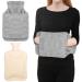 Hot Water Bottle with Fluffy Cover 2L Hot Water Bag with Hands Warmer Pocket Hot Water Bottles for Hot and Cold Compress Hand Feet Warmer Neck and Shoulder Pain Relief Grey