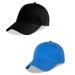 LANGZHEN 100% Cotton Outdoor Children's Kids Plain Baseball Cap Hat Adjustable Sun Hat for Girls Boys 1-2 Years Black+blue