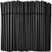 ALINK 500-Pack Black Flexible Drinking Straws Plastic Disposable Bendy Straws - 7.75" x 0.23"