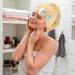 Bow Tie Hair Dryer Cap & Coral Fleece Towel Wrap - Thick Water-Absorbing Hair Drying Hat for Women & Girls - Yellow - Buy Online on GoSupps.com