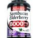 Lab - Elderberry - Sambucus Elderberry 8000 mg 180 Capsules - Elderberry Capsules - Black Elderberry - Immune Support Supplement- Vitamins for Women and Men Ultra high Absorption
