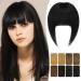 RUWISS Clip in Fringe 100% Human Hair Clip in Bangs Thick Bangs Fringe with Temples Fringe Extensions Clip in Hair for Women Bangs Hairpieces for Daily Wear(Natural-black ) 15 g (Pack of 1) Natural-black