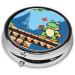Portable Metal Pill Box - Game Pixel Frog Mini Round 3-Compartment Travel Case for Small Pills - Buy Online on GoSupps.com