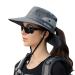 NPJY Sun Hat Womens Men 3 Wide Brim UPF 50+ Fishing Beach Bucket Hats Grey(ponytail Hole) 1