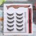 5 Pairs Magnetic False Eyelashes + Liquid Eyeliner Set with Tweezers | Reusable Eyelash Extension Makeup Tool (#023) - Buy Online on GoSupps.com