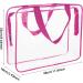 Sibba Clear Tote Bag - Large Transparent Waterproof Cosmetic Organizer Handbag in Fashionable Rose Red - Buy Online on GoSupps.com