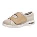 Mens Diabetic Edema Shoes Lightweight Walking Mesh Breathable Wide Sneakers Strap Adjustable Easy on and Off for Elderly Swollen Feet Plantar Fasciitis Beige 42