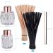 4-Piece Glass Diffuser Bottles Set | Diamond Design with 100 Rattan Sticks | Essential Oil Container for Room Fragrance - Buy Online on GoSupps.com
