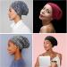 Silk Satin Lined Coiffure Bonnet - Large Sleep Cap for Curly Hair, Braids - Black & Gray - Buy Online on GoSupps.com