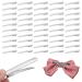 Silver Metal Hair Clips Metal Crocodile Alligator Hair Clips Bow Hairdressing Styling Clips Barrettes for DIY Hair Extensions for Women Girls Bows- Silver