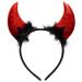 Spooktacular Creations Halloween Devil Horns Headband Demon Horns Headwear Red Devil Horns Red Devil Costume Accessories for Kids Women Men Halloween Costume Cosplay Party Halloween Party Favors