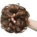Porsmeer 2-Piece Brown Messy Hair Bun Extensions - Curly Wavy Updo Scrunchies for Women & Girls | Large Synthetic Chignons - Buy Online on GoSupps.com