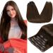 Runature clip extension real hair medium brown remy clip in extensions real hair brown clip in hair extension real hair natural hair 40cm 16 inch #4 120g 40cm-7PCs #4