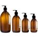Kuishi 500ml Amber Glass Pump Dispenser Bottle - Refillable BPA-Free Soap Dispenser | Eco-Friendly & Reduces Plastic Waste - Buy Online on GoSupps.com