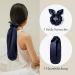 LilySilk 100% Silk Hat for Sleeping & Adjustable Silk Scrunchies - 2-in-1 Hair Ties for Long Hair - Dark Blue - Buy Online on GoSupps.com