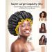 Mikimini Extra Large Black Shower Hoods (2-Pack) for Men & Women - Waterproof Thick Braids Reusable XL Bathroom Hair Protection with Bright Yellow Edge - Buy Online on GoSupps.com