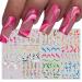 YOSOMK Colorful Stripes Nail Art Stickers - 36 Sheets Water Transfer Decals for Rainbow Geometric Design - Buy Online on GoSupps.com