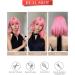 Short Pink Bob Wig with Air Bangs | Shoulder Length Soft Hair Wig for Women | Perfect for Halloween Cosplay and Parties - Buy Online on GoSupps.com
