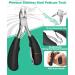Softale Heavy Duty Stainless Steel Toenail Clippers for Thick and Ingrown Nails - Professional Podiatrist Toenail Nipper Set for Seniors - Includes Nail File - Black+Silver - Buy Online on GoSupps.com