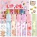 Ceboic Set of 6 colorless lip oils - Transparent roller - Moisturizing gloss - Fruity flavor - Shiny balm for long-lasting care