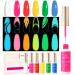 Beetles Gel Polish Neon Glow in the Dark Gel Liner Nail Polish - 6 Colors Luminous Green Blue Hot Pink Liner Nail Art Gel Soak off Led Nail Lamp Fluorescent Bright Colors Glows Summer Nails Art Design