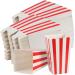 ZOENHOU Pack of 120 Popcorn Bags Red/White Striped Popcorn Bags Small Popcorn Boxes Mini Snack Boxes Cardboard Candy Container Set for Sweets Popcorn Party Cinema Easter Birthday Party