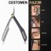 Professional Stainless Steel Straight Razor for Men | Black Barber Shaver for Home Salon Grooming - Buy Online on GoSupps.com