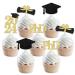 PHD Graduation Decorations 2024 36 Pcs PHD Cupcake Toppers Black and Gold Graduation Party Decorations Congrats Grad Decorations for Class of 2024 PHD Doctor Degree Graduation Supplies