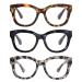 AMOMOMA Retro Oversized Reading Glasses for Women Blue Light Blocking Computer Readers Spring hinge AM6003 C2 Brown Tortoise+c3 Blue Tortoise+c4 Grey Tortoise 2.0 x