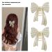 2PCS Delicate Pearl Bow Hair Claw Clips - Metal Hair Accessories for Girls and Women | DIY Headwear Accessory - Buy Online on GoSupps.com