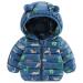Baby Puffer Jacket Toddler Winter Coat Baby Boys Girls Hooded Outerwear Lightweight Padded Jackets with Blue Dinosaur 3-4 Years Blue Dinosaur 3-4 Years