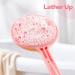 Long Handled Pink Silicone Body Scrubber for Women - Double Sided Scrub Brush with Hook - Buy Online on GoSupps.com