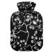 Hot water bottles with cover cherry blossom hot water bag for pain relief period cramps hand foot warmer 2 liters