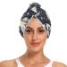 Hand Drawn Seamless Space Hair Towel 2 Pack Super Absorbent Hair Drying Towel Quick Dry Hair Turbans Head Towel with Button Twisty Wrap for Women Girls
