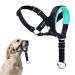 Dog Halver with a seat belt head dishes for dogs to stop pulling adjustable and easy to control (s green) s green