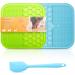 Dog Licking Mat with Suction Cups | BPA-Free Food Grade Silicone Mat for Fun, Anxiety, & Boredom Relief. Strong Suction Cups for Easy Grooming and Slow Feeding Green & Blue
