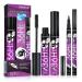 Mascara Eyeliner Set - 4D Silk Fiber Lash Mascara & Precise Black Liquid Eyeliner - Waterproof Hypoallergenic Lengthening Curl Volume Eye Makeup Kit for Women Girls Holiday Gift for Beauty Lovers (One Size C)