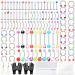 144PCS Piercing Kit for All Piercings,Cludoo Professional Body Piercing Kit Stainless Steel 14G 16G Colorful Piercing for Belly Button Septum Lip Nose Tongue Tragus Cartilage Daith Eyebrow