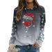 Womens Christmas Sweatshirt Snowman Penguin Print O-Neck Raglan Top - Grey S - Buy Online on GoSupps.com