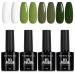 TOMICCA Gel Nail Polishes White Olive Green Dark Green Gel Polish Set Soak Off UV LED Gel Nail Kit Nail Art Manicure Salon DIY Home for Women Gift 4x8ML A116024