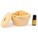 Fragrance set made of pine wood - tin & lid & shavings & pine oil - decorative set pine tin - 4 pieces