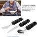 3 Piece Adaptive Utensils Heavy Stainless Steel Spoon Fork Serrated Knife with Non Weighted Non Slip Handles for Hand Tremors Arthritis Elderly Use(Black) - Buy Online on GoSupps.com